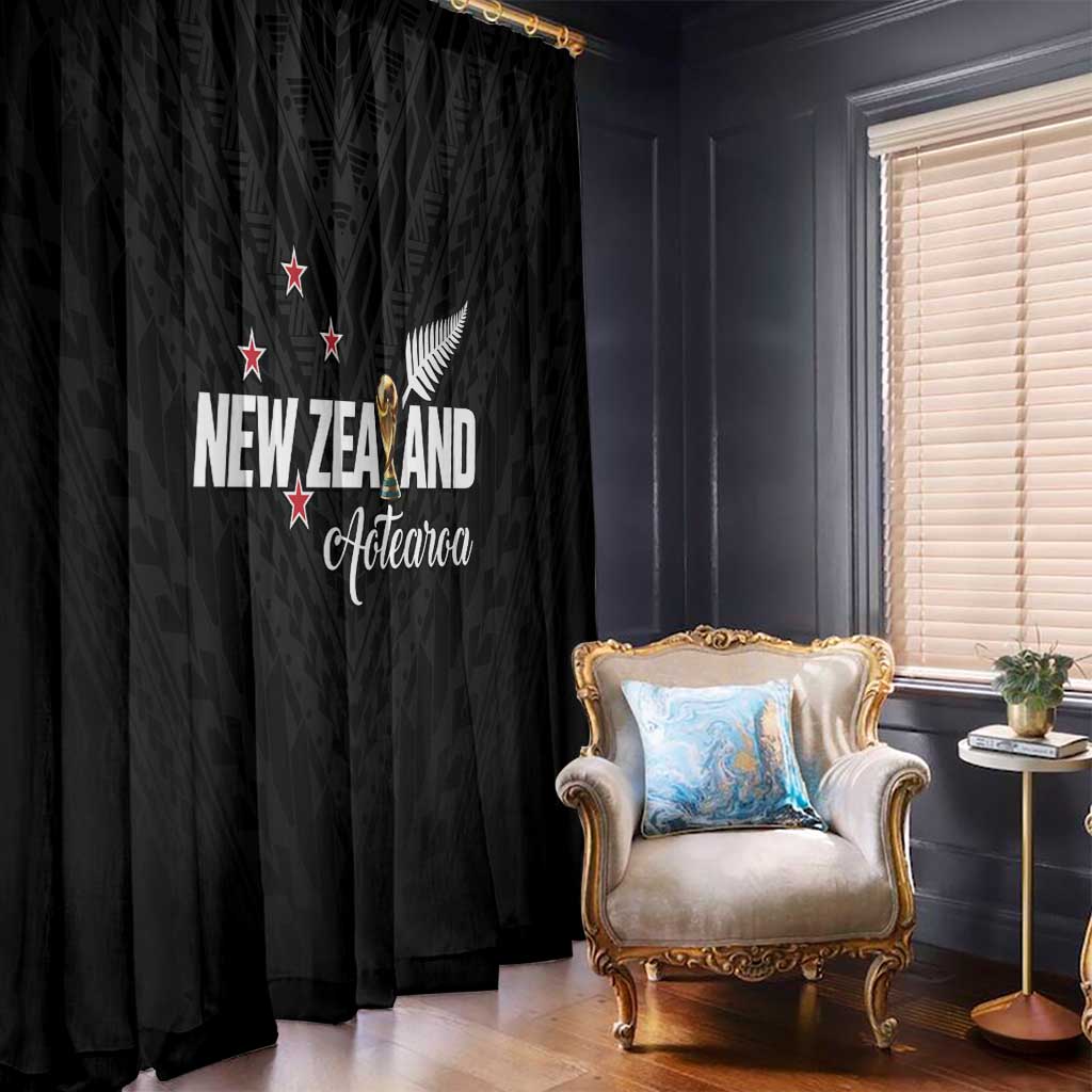 Football New Zealand Window Curtain Aotearoa United Black Version - Polynesian Pride