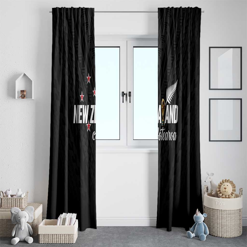 Football New Zealand Window Curtain Aotearoa United Black Version - Polynesian Pride