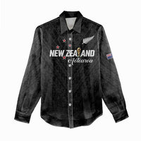 Custom Football New Zealand Women Casual Shirt Aotearoa United Black Version - Polynesian Pride