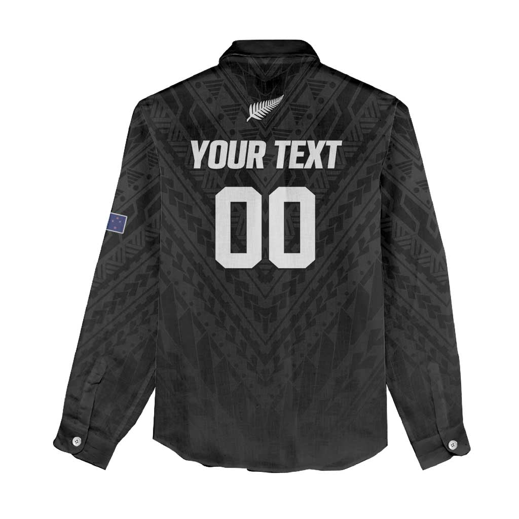 Custom Football New Zealand Women Casual Shirt Aotearoa United Black Version - Polynesian Pride