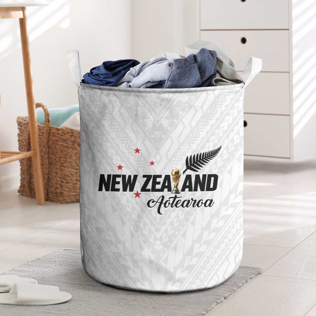 Football New Zealand Laundry Basket Aotearoa United White Version LT01 White - Polynesian Pride