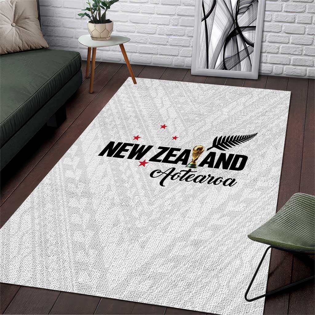 Football New Zealand Area Rug Aotearoa United White Version - Polynesian Pride