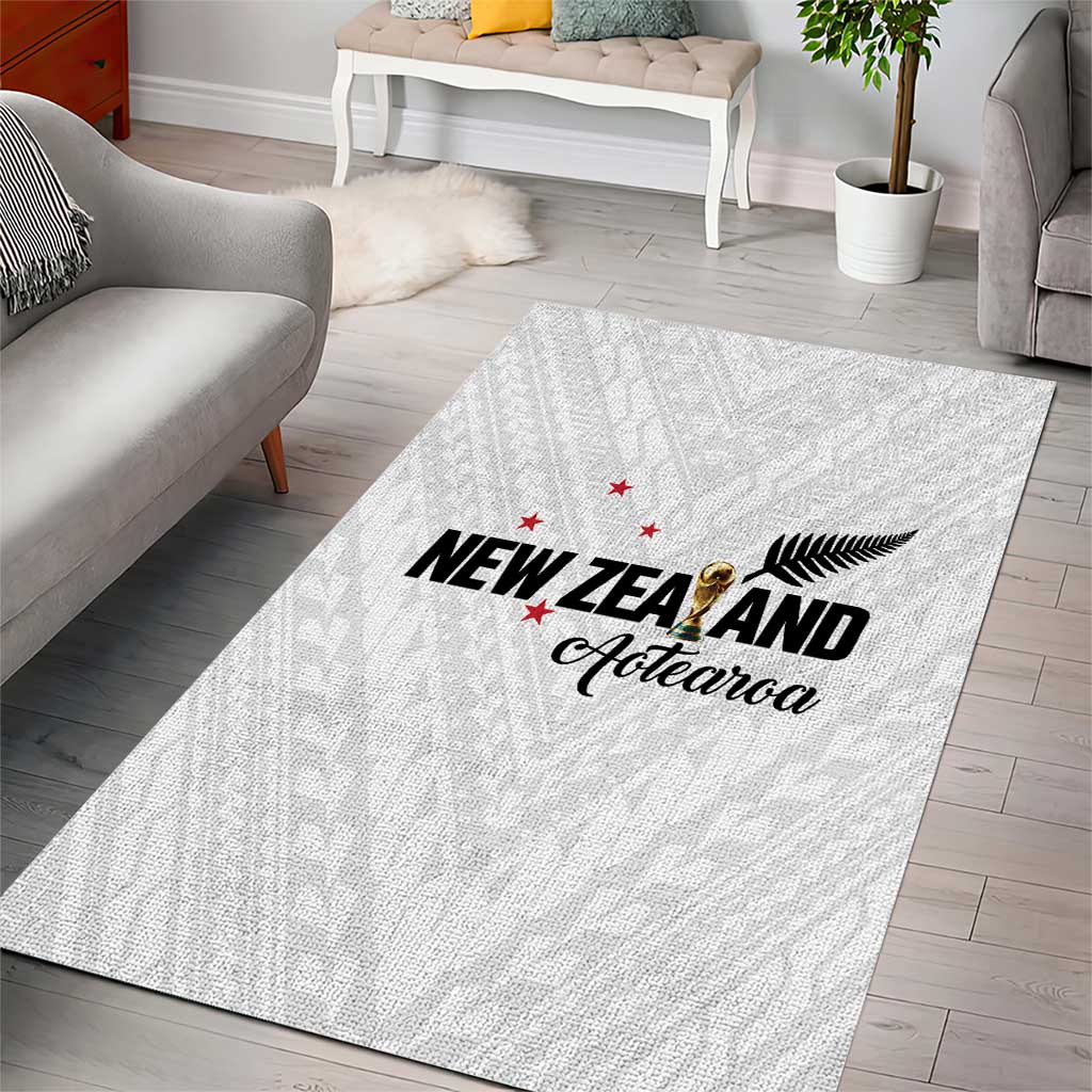 Football New Zealand Area Rug Aotearoa United White Version - Polynesian Pride