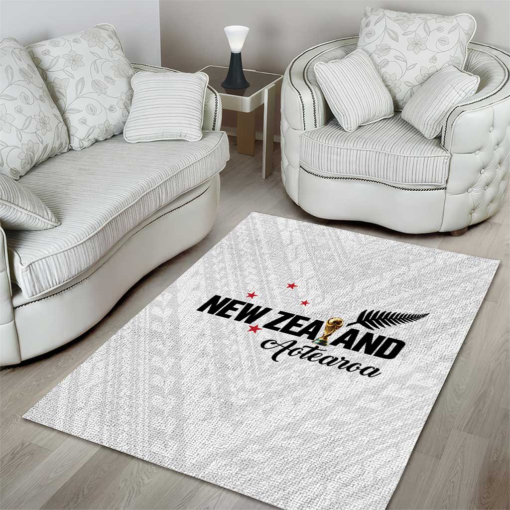 Football New Zealand Area Rug Aotearoa United White Version - Polynesian Pride