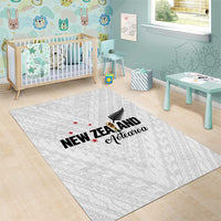 Football New Zealand Area Rug Aotearoa United White Version - Polynesian Pride