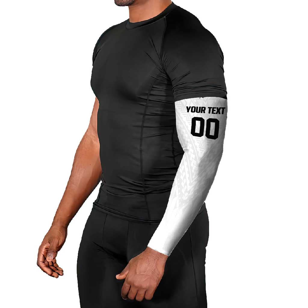 Custom Football New Zealand Arm Sleeves Aotearoa United White Version - Polynesian Pride