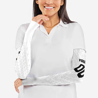 Custom Football New Zealand Arm Sleeves Aotearoa United White Version - Polynesian Pride