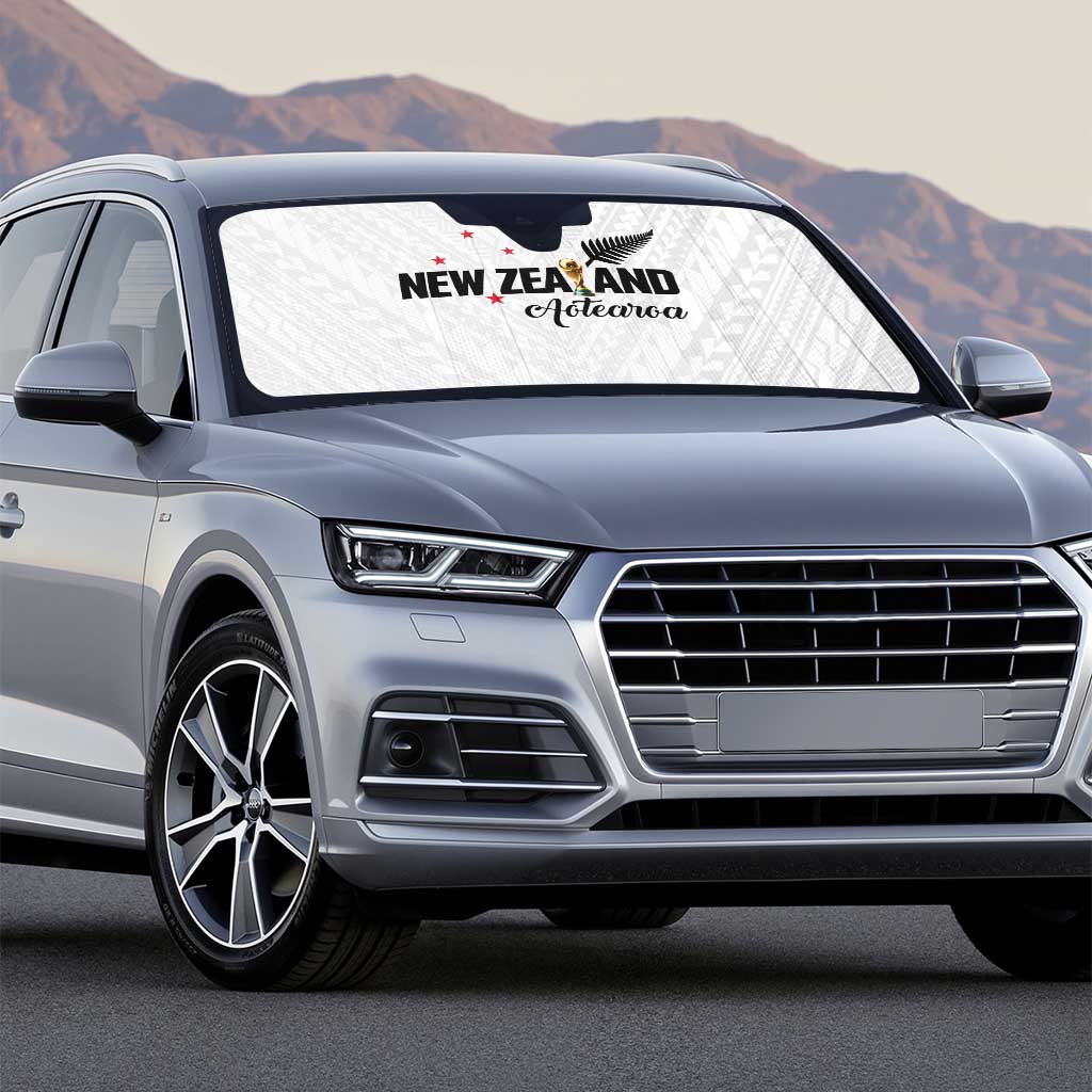 Football New Zealand Auto Sun Shade Aotearoa United White Version - Polynesian Pride