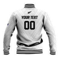 Custom Football New Zealand Baseball Jacket Aotearoa United White Version - Polynesian Pride
