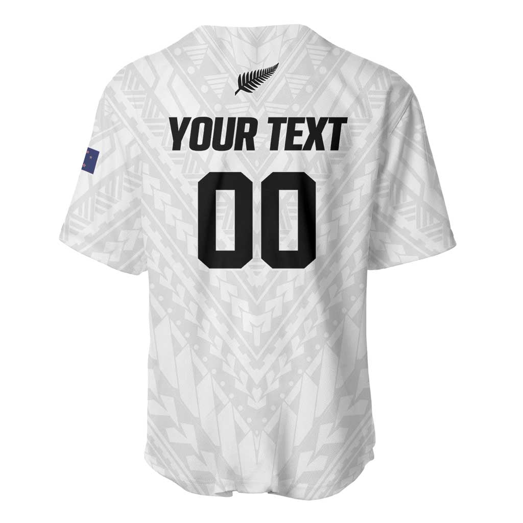 Custom Football New Zealand Baseball Jersey Aotearoa United White Version - Polynesian Pride