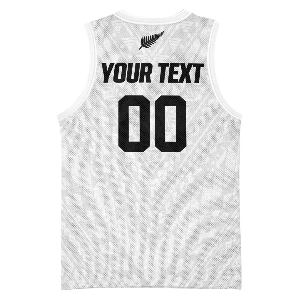 Custom Football New Zealand Basketball Jersey Aotearoa United White Version - Polynesian Pride