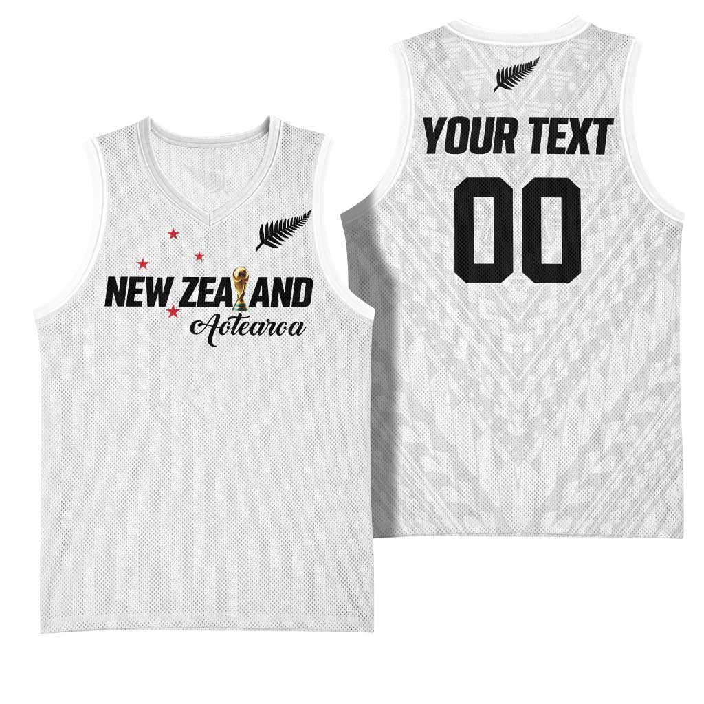Custom Football New Zealand Basketball Jersey Aotearoa United White Version - Polynesian Pride