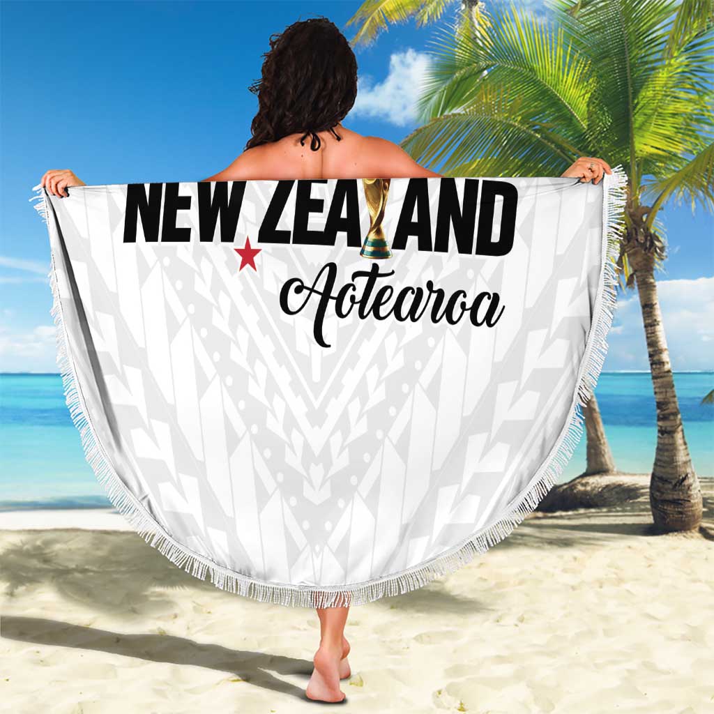 Football New Zealand Beach Blanket Aotearoa United White Version - Polynesian Pride
