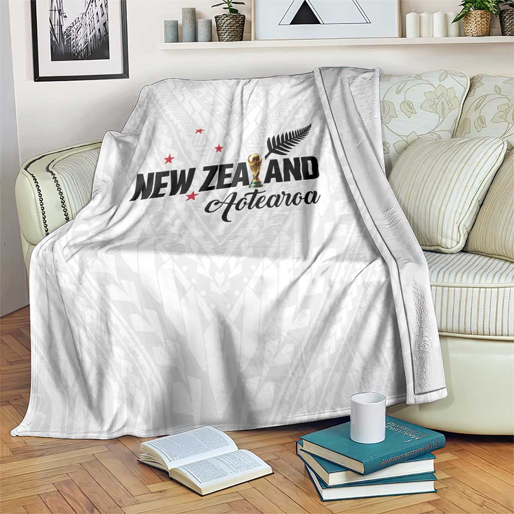 Football New Zealand Blanket Aotearoa United White Version - Polynesian Pride