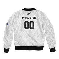 Custom Football New Zealand Bomber Jacket Aotearoa United White Version - Polynesian Pride