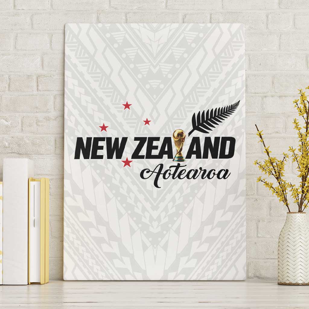 Football New Zealand Canvas Wall Art Aotearoa United White Version LT01 Without Frame White - Polynesian Pride