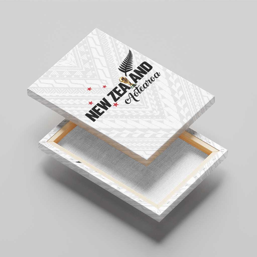 Football New Zealand Canvas Wall Art Aotearoa United White Version - Polynesian Pride