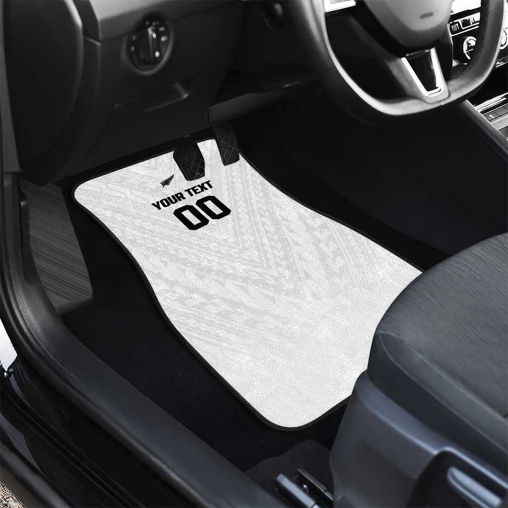 Custom Football New Zealand Car Mats Aotearoa United White Version - Polynesian Pride