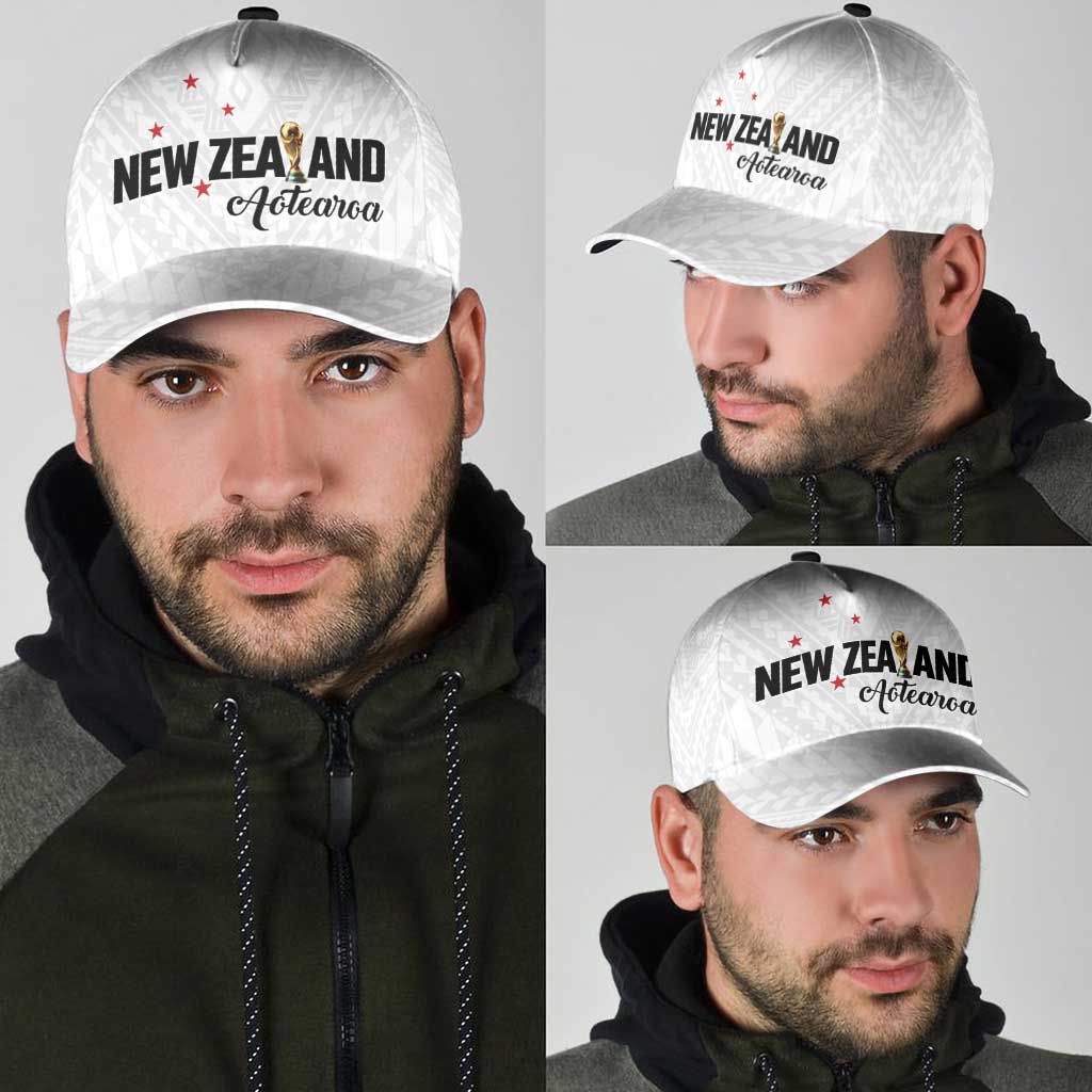Football New Zealand Classic Cap Aotearoa United White Version - Polynesian Pride
