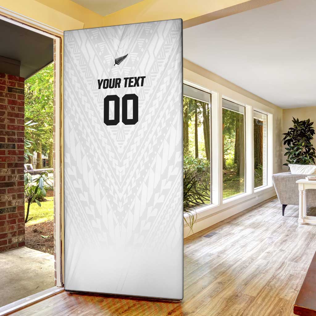 Custom Football New Zealand Door Cover Aotearoa United White Version - Polynesian Pride