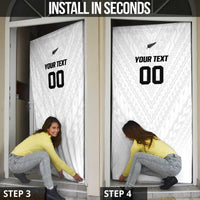 Custom Football New Zealand Door Cover Aotearoa United White Version - Polynesian Pride