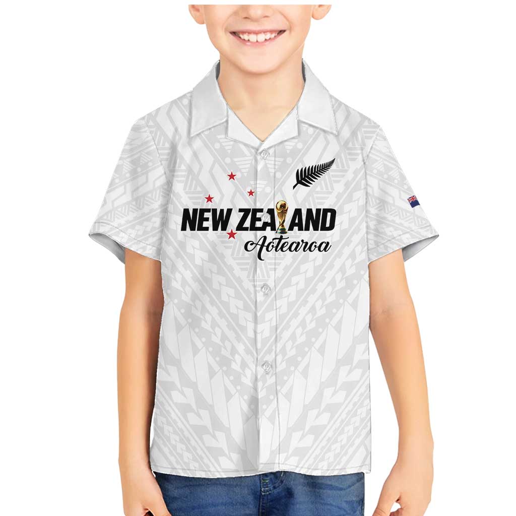 Custom Football New Zealand Family Matching Mermaid Dress and Hawaiian Shirt Aotearoa United White Version - Polynesian Pride