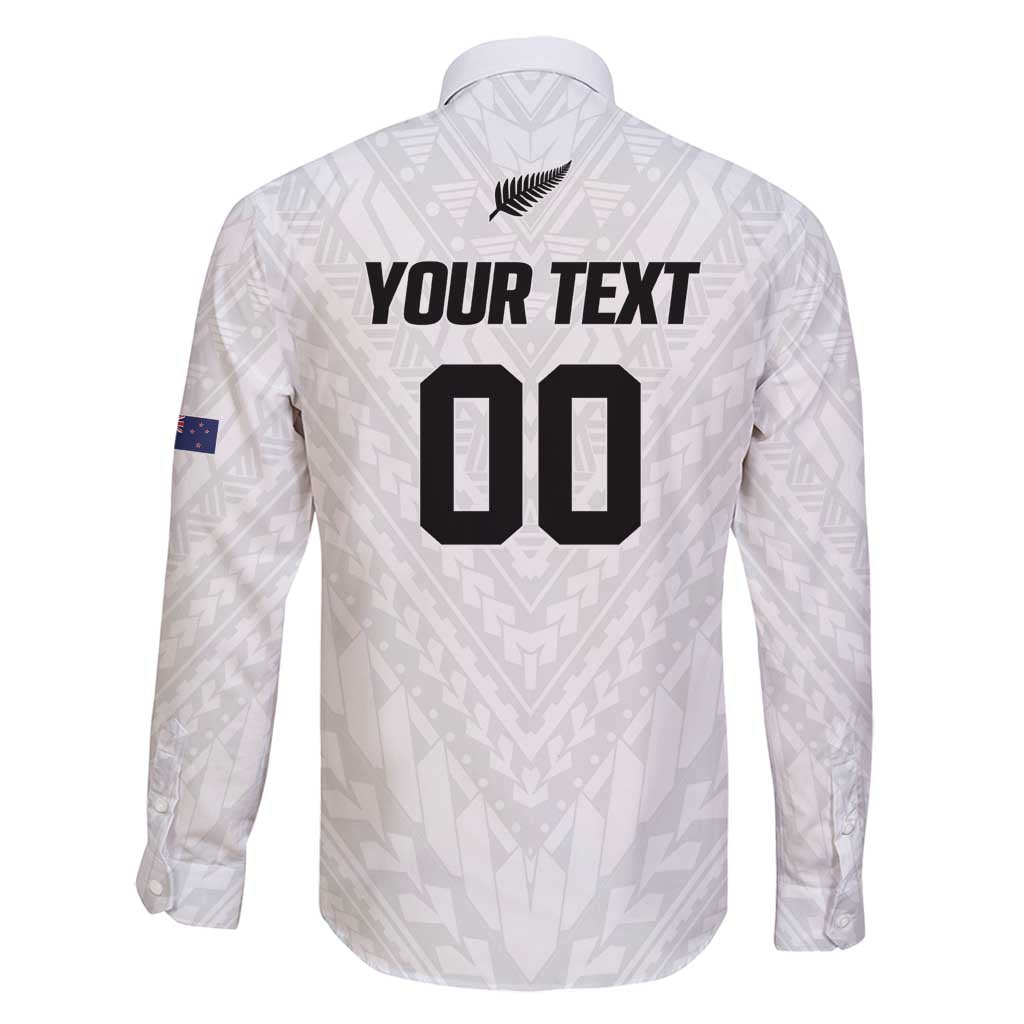 Custom Football New Zealand Family Matching Puletasi and Hawaiian Shirt Aotearoa United White Version - Polynesian Pride