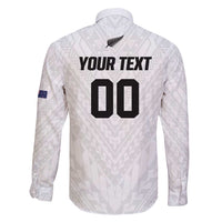 Custom Football New Zealand Family Matching Short Sleeve Bodycon Dress and Hawaiian Shirt Aotearoa United White Version - Polynesian Pride