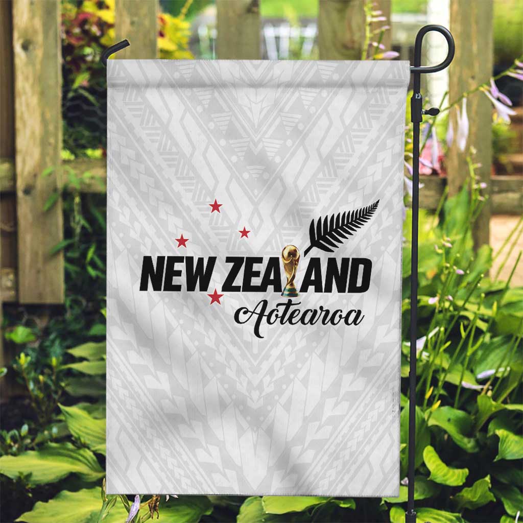 Football New Zealand Garden Flag Aotearoa United White Version - Polynesian Pride