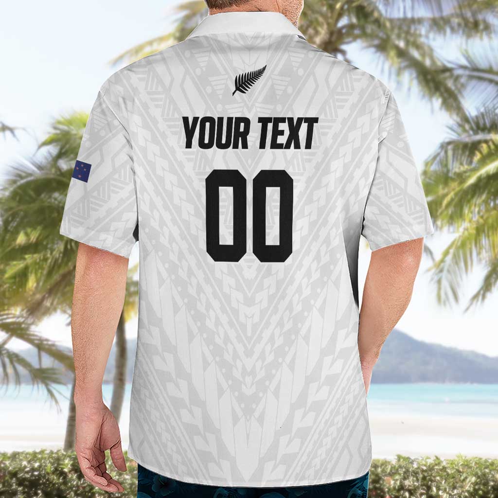 Custom Football New Zealand Hawaiian Shirt Aotearoa United White Version - Polynesian Pride