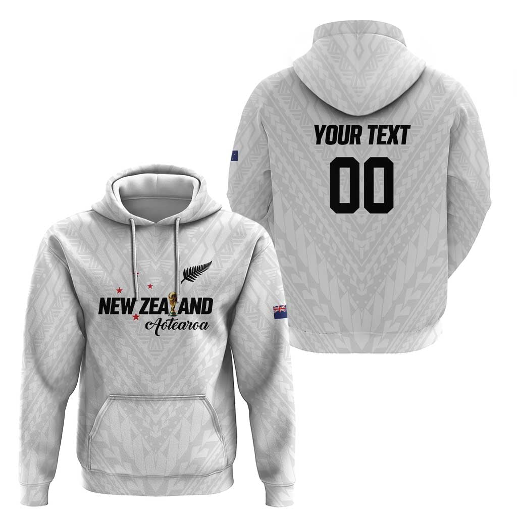 Custom Football New Zealand Hoodie Aotearoa United White Version - Polynesian Pride