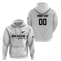 Custom Football New Zealand Hoodie Aotearoa United White Version - Polynesian Pride