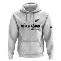 Custom Football New Zealand Hoodie Aotearoa United White Version - Polynesian Pride