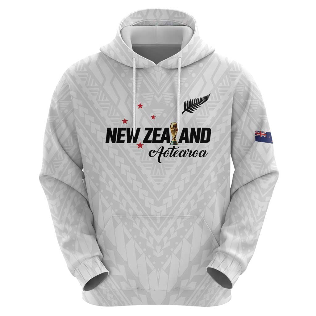 Custom Football New Zealand Hoodie Aotearoa United White Version - Polynesian Pride