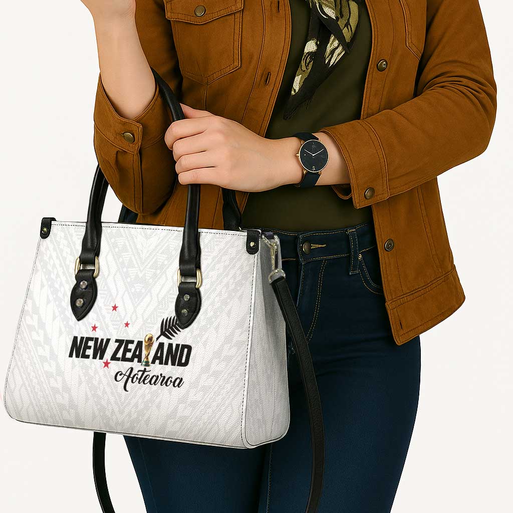 Football New Zealand Leather Bag Aotearoa United White Version - Polynesian Pride