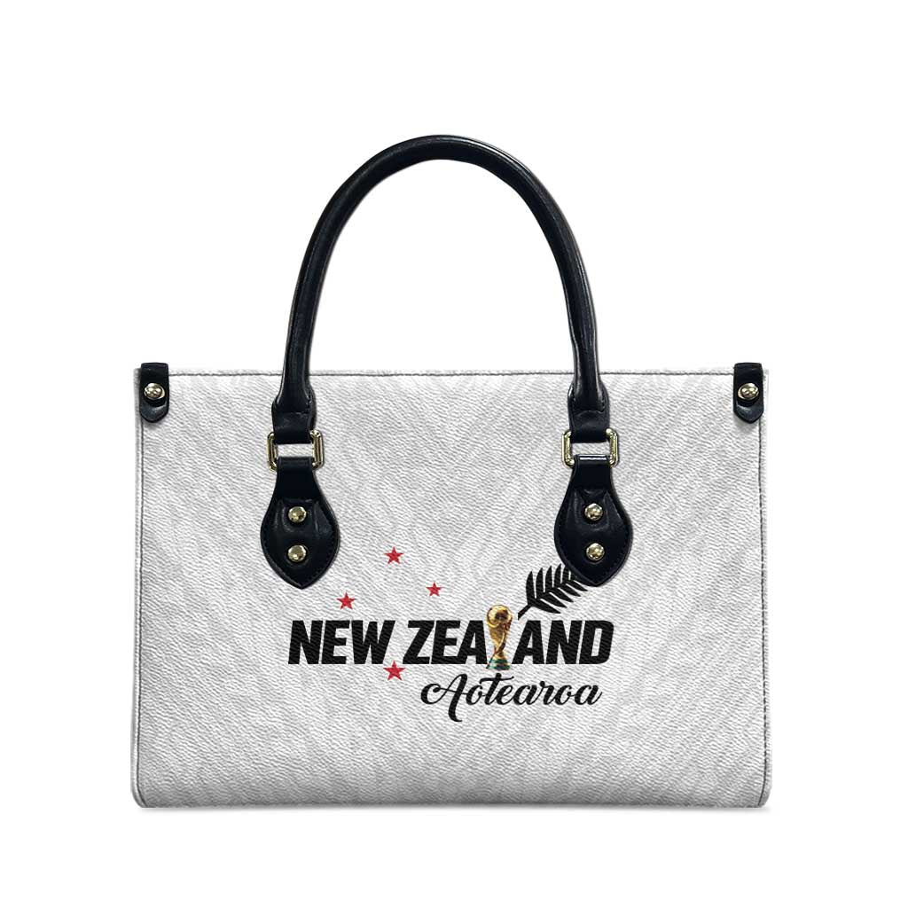 Football New Zealand Leather Bag Aotearoa United White Version - Polynesian Pride