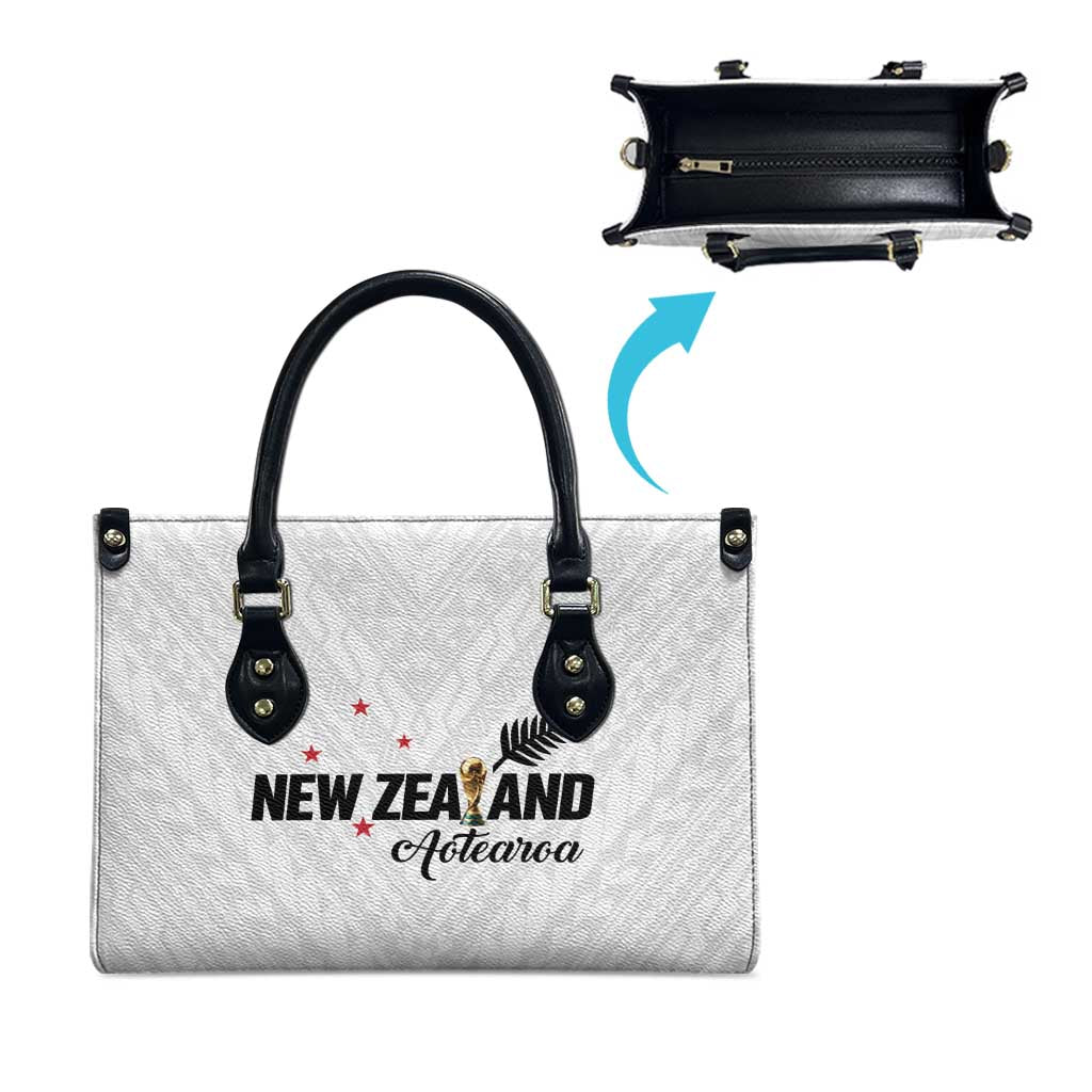 Football New Zealand Leather Bag Aotearoa United White Version - Polynesian Pride