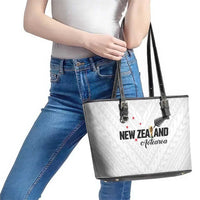 Football New Zealand Leather Tote Bag Aotearoa United White Version - Polynesian Pride