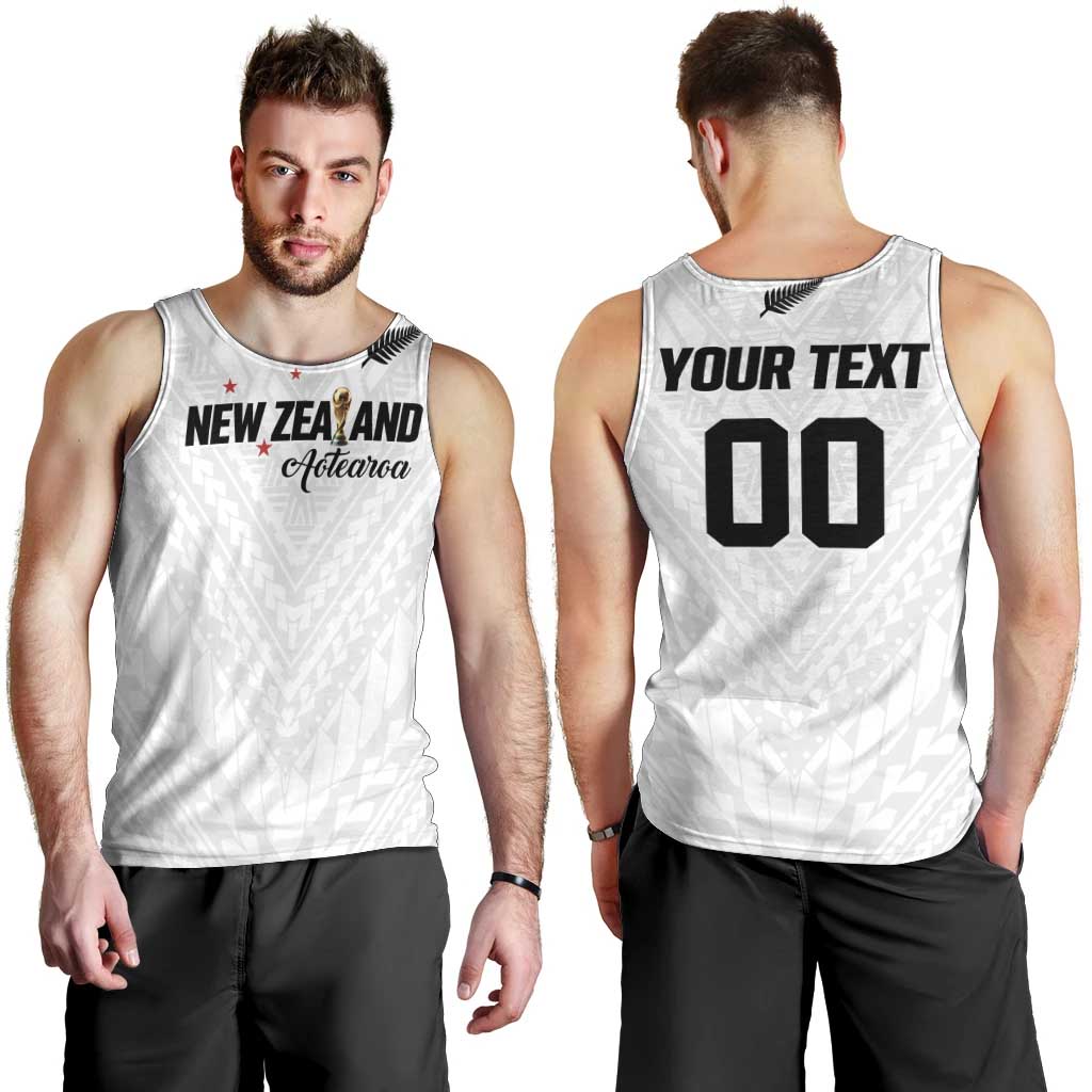 Custom Football New Zealand Men Tank Top Aotearoa United White Version - Polynesian Pride