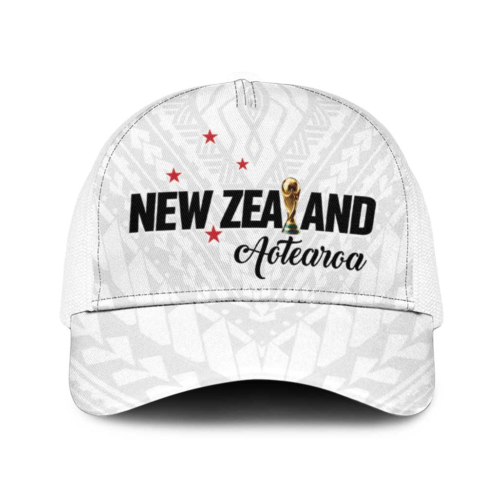 Football New Zealand Mesh Trucker Cap Aotearoa United White Version - Polynesian Pride