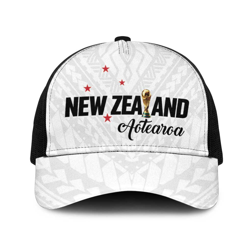 Football New Zealand Mesh Trucker Cap Aotearoa United White Version - Polynesian Pride