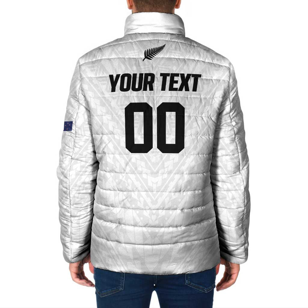 Custom Football New Zealand Padded Jacket Aotearoa United White Version - Polynesian Pride