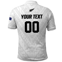 Custom Football New Zealand Polo Shirt Aotearoa United White Version - Polynesian Pride