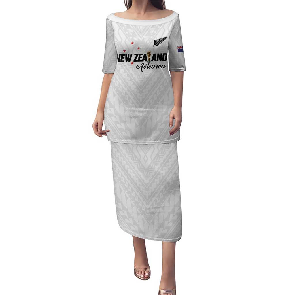 Custom Football New Zealand Puletasi Aotearoa United White Version - Polynesian Pride