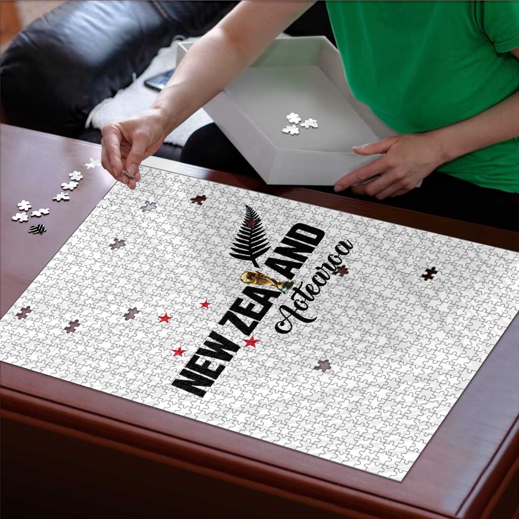 Football New Zealand Puzzle Aotearoa United White Version - Polynesian Pride