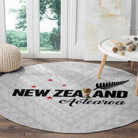 Football New Zealand Round Carpet Aotearoa United White Version - Polynesian Pride