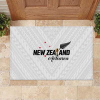Football New Zealand Rubber Doormat Aotearoa United White Version - Polynesian Pride