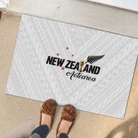 Football New Zealand Rubber Doormat Aotearoa United White Version - Polynesian Pride