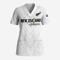 Custom Football New Zealand Scrub Top Aotearoa United White Version - Polynesian Pride