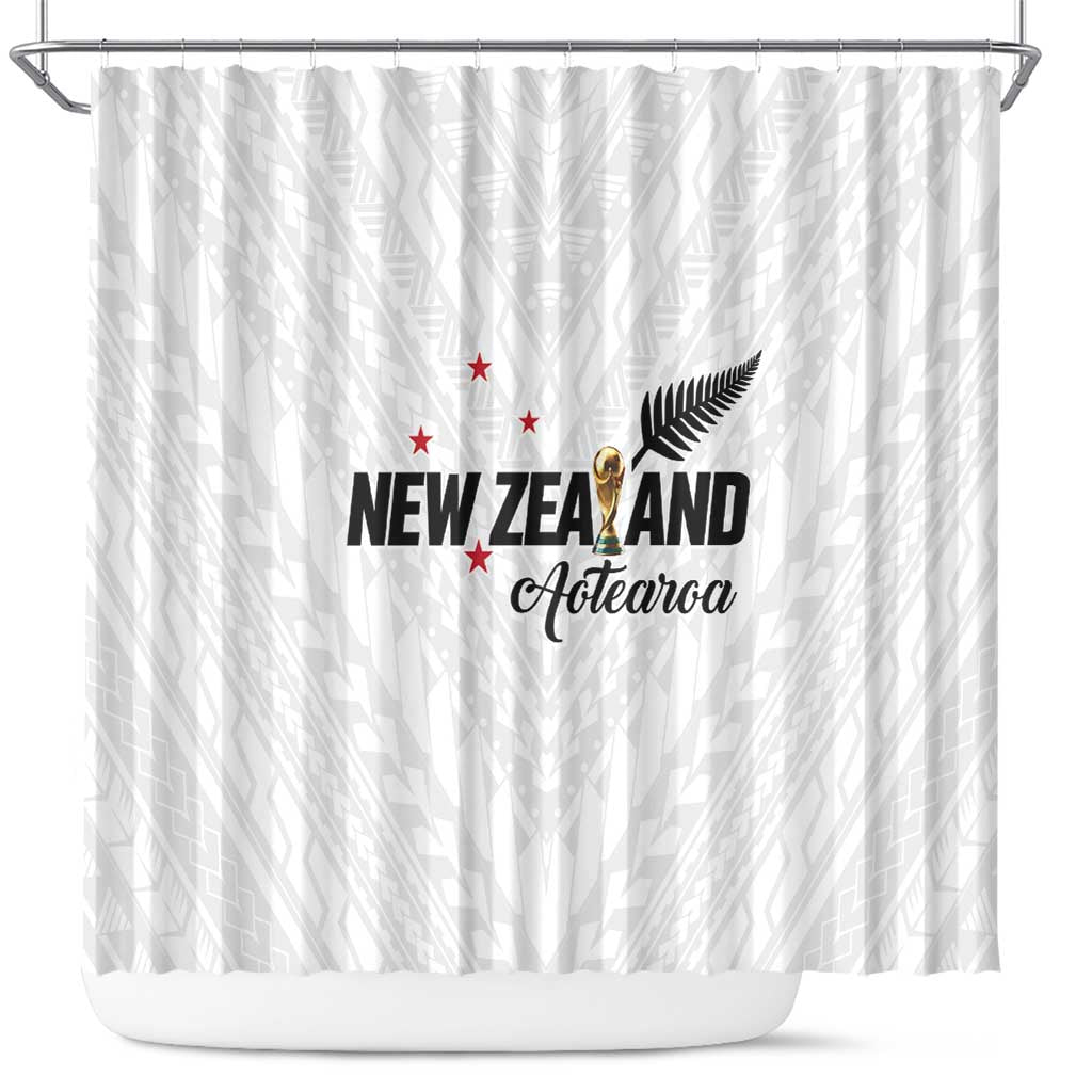 Football New Zealand Shower Curtain Aotearoa United White Version - Polynesian Pride
